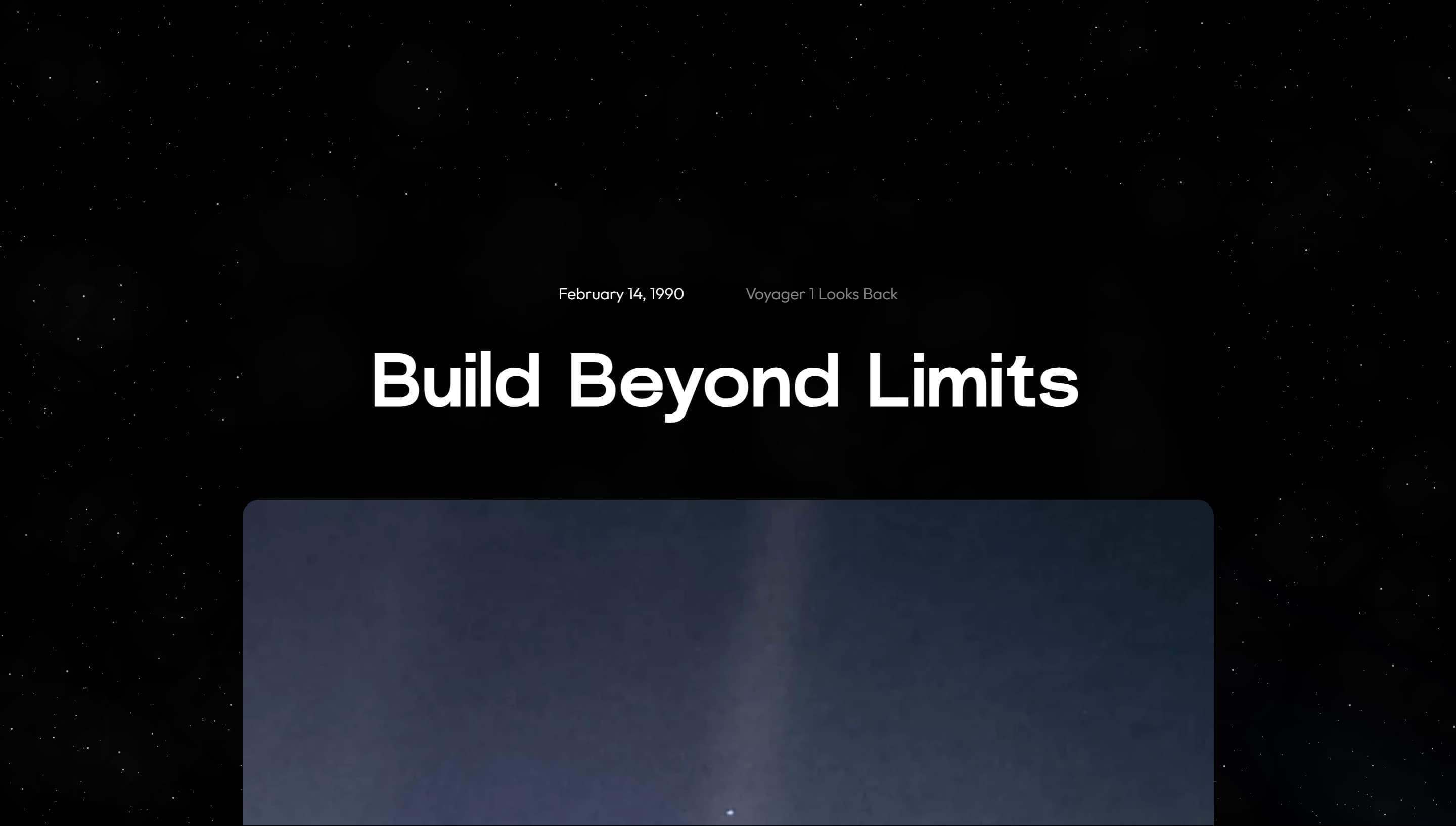 Pale Blue Dot project website screenshot